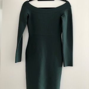 BCBG super flattering off the shoulders dress
